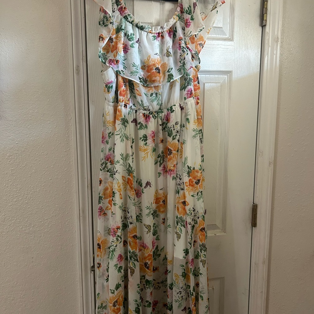 Torrid White Floral Dress